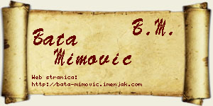 Bata Mimović vizit kartica